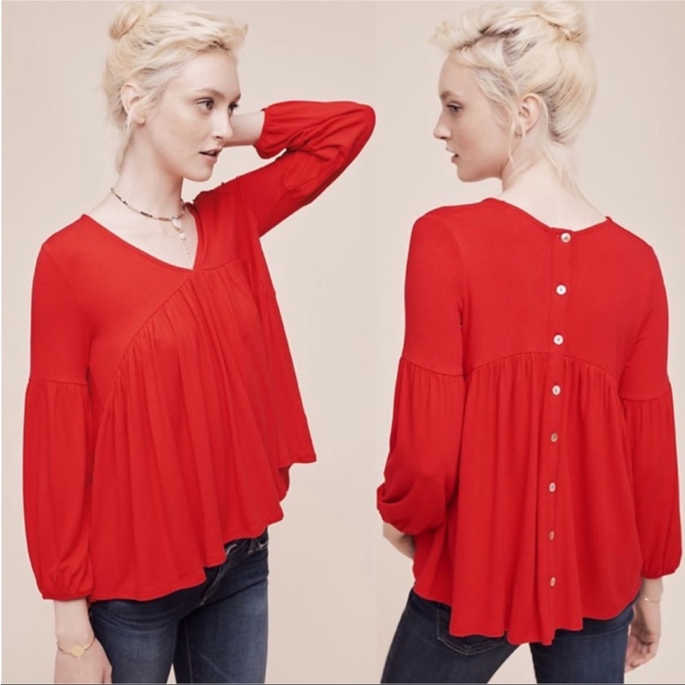 Anthropologie Eri + Ali Shay Button Back Top Sz S
